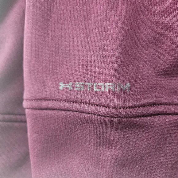 Under Armour Men's Size XL Hoodie Burgundy Coldgear Storm Loose Fit - Picture 5 of 15